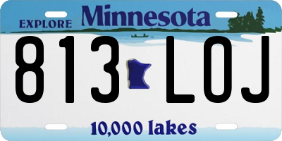 MN license plate 813LOJ