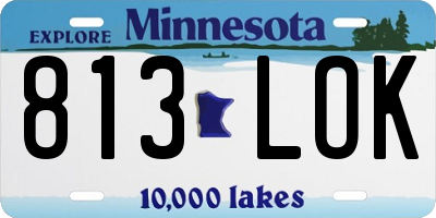 MN license plate 813LOK