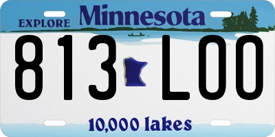 MN license plate 813LOO