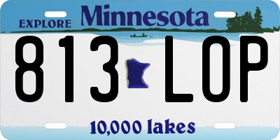 MN license plate 813LOP