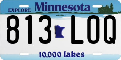 MN license plate 813LOQ