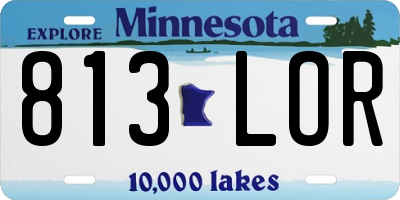 MN license plate 813LOR