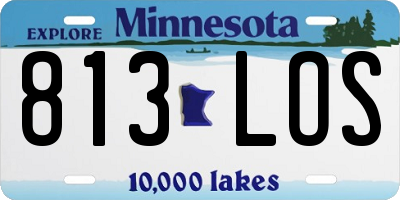 MN license plate 813LOS