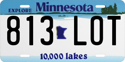 MN license plate 813LOT