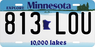 MN license plate 813LOU