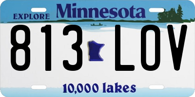MN license plate 813LOV