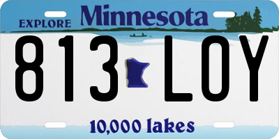 MN license plate 813LOY