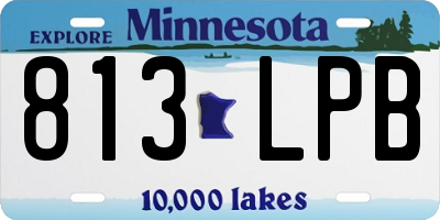 MN license plate 813LPB