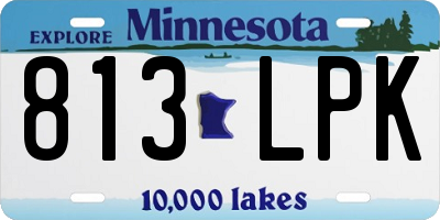 MN license plate 813LPK
