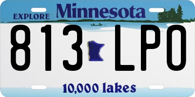 MN license plate 813LPO