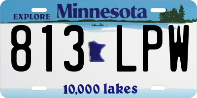 MN license plate 813LPW