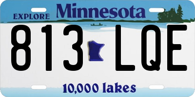 MN license plate 813LQE