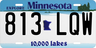 MN license plate 813LQW
