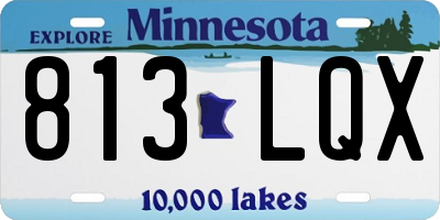 MN license plate 813LQX
