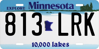 MN license plate 813LRK