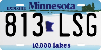 MN license plate 813LSG