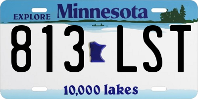 MN license plate 813LST