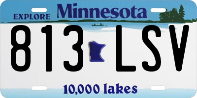 MN license plate 813LSV