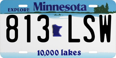 MN license plate 813LSW