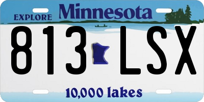 MN license plate 813LSX