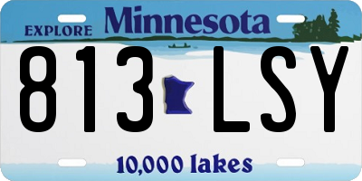 MN license plate 813LSY