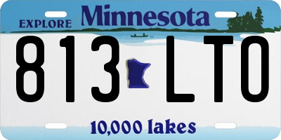 MN license plate 813LTO