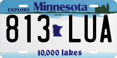 MN license plate 813LUA