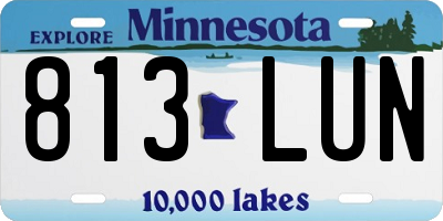 MN license plate 813LUN