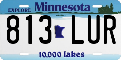 MN license plate 813LUR