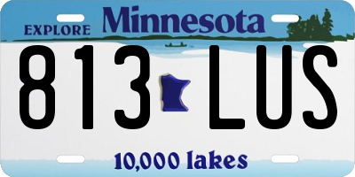 MN license plate 813LUS
