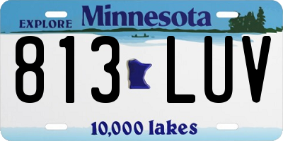 MN license plate 813LUV