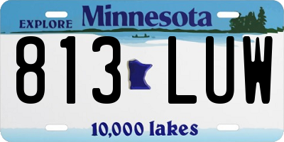 MN license plate 813LUW