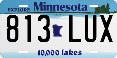 MN license plate 813LUX