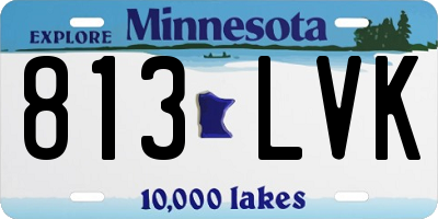 MN license plate 813LVK