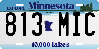 MN license plate 813MIC