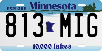 MN license plate 813MIG