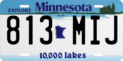 MN license plate 813MIJ