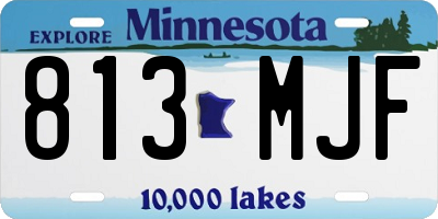 MN license plate 813MJF