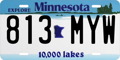 MN license plate 813MYW