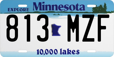MN license plate 813MZF