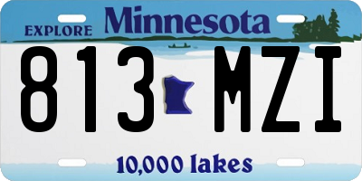 MN license plate 813MZI