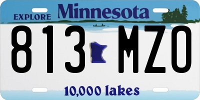 MN license plate 813MZO