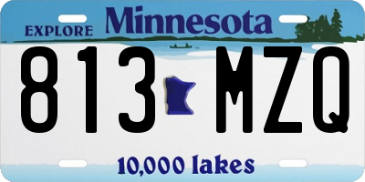 MN license plate 813MZQ