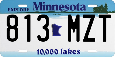 MN license plate 813MZT