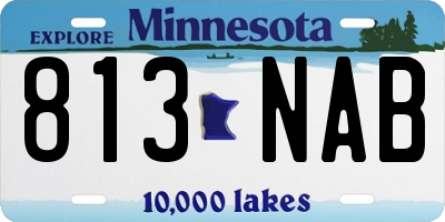 MN license plate 813NAB