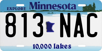 MN license plate 813NAC