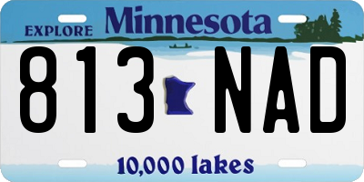 MN license plate 813NAD
