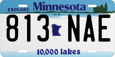 MN license plate 813NAE