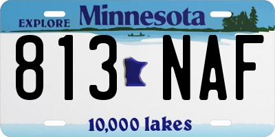 MN license plate 813NAF