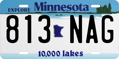 MN license plate 813NAG